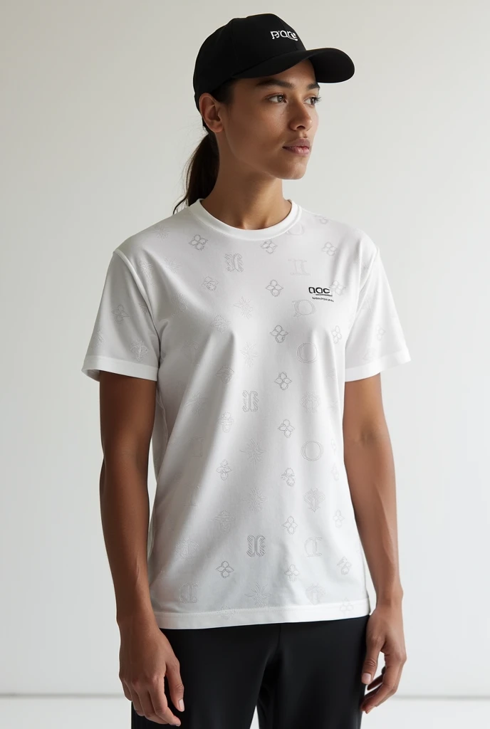T short de tennis inspiré de la marque on running et des marques de luxe françaises
Design premium épuré avec le nom de marque «ACE» en petit et un monogram sur l ensemble du tshirt