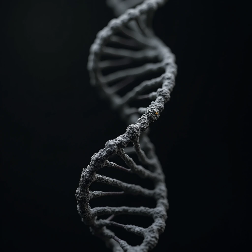 DNA image with black and white lines