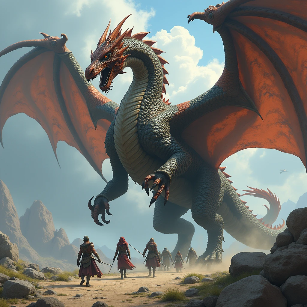 There is a big dragon with a huge head and a huge body, epic fantasy card game art, highly detailed fantasy art, detailed digital 2d fantasy art, epic fantasy artwork, detailed fantasy art, epic fantasty card game art, Dungeons&Dragons Fantasy Art, hyperrealistic d & d fantasy art, symmetrical spectacular fantasy art, cyborg dragon portrait