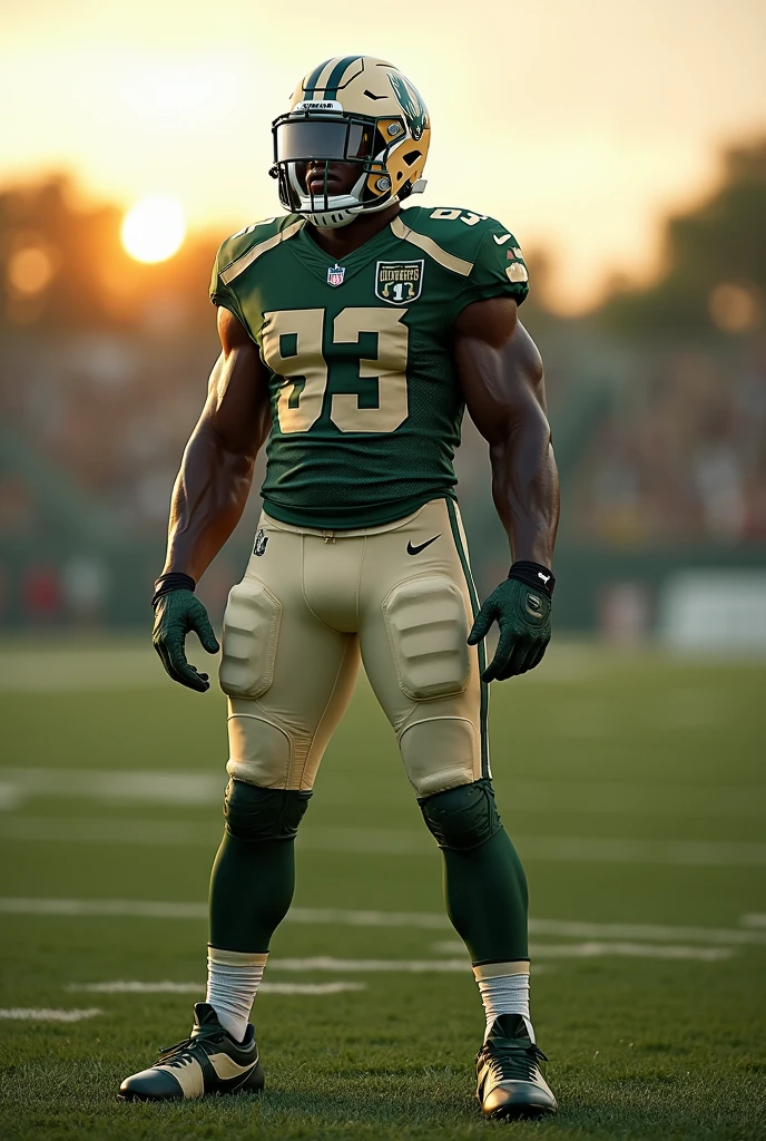 The Milwaukee Bucks NBA uniform but as a football uniform