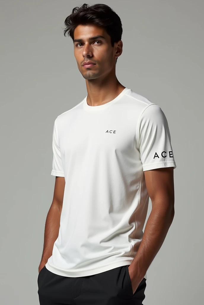 T shirt de tennis inspiré de la marque on running et des marques de luxe françaises
Design premium épuré avec le nom de marque «ACE»en petit sur la manche et sur l avant du t-shirt