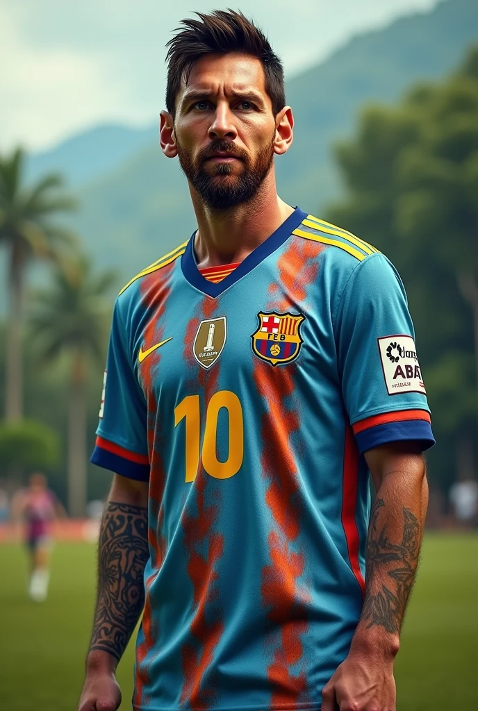 Messi with the jersey of the marathon team of Honduras