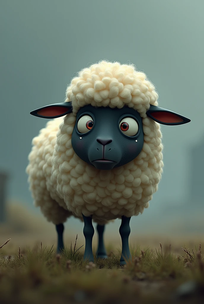 A sad animated sheep