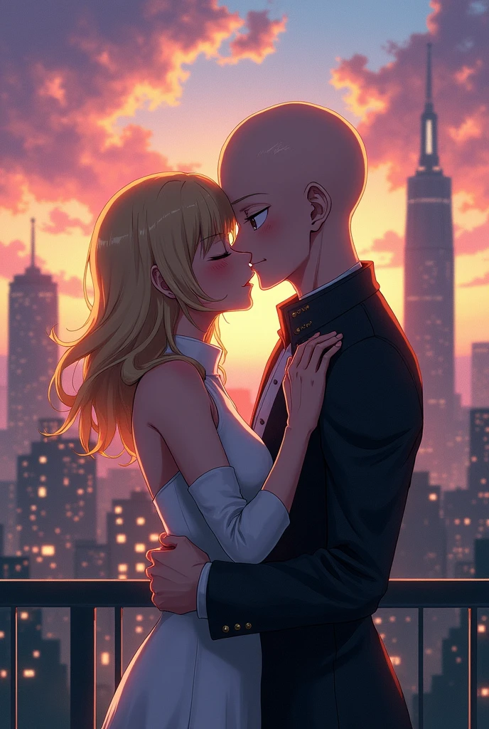 Tatsumaki kissing Saitama