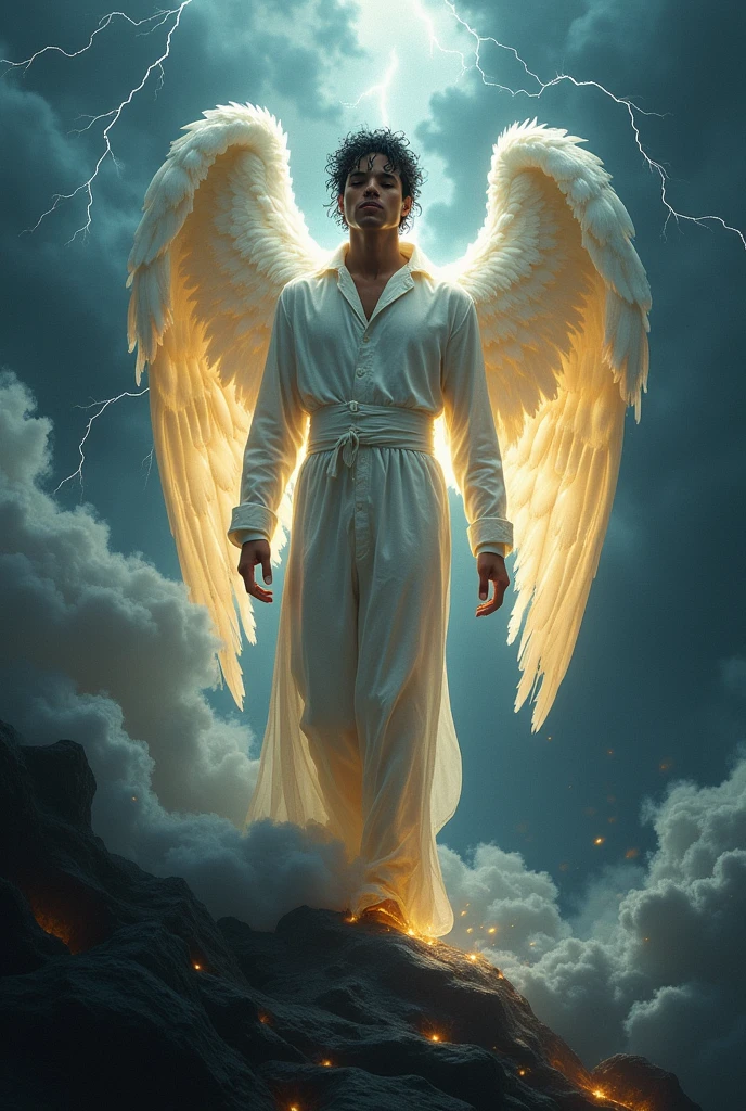 Michael Jackson in the middle of a storm like he was an angel 