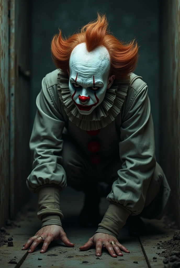 sad clown trapped crying