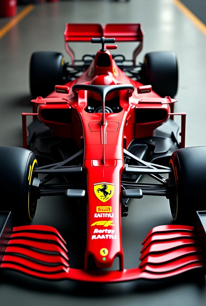 a ferrari formula 1 car design that involves a lot of red and yellow aside
