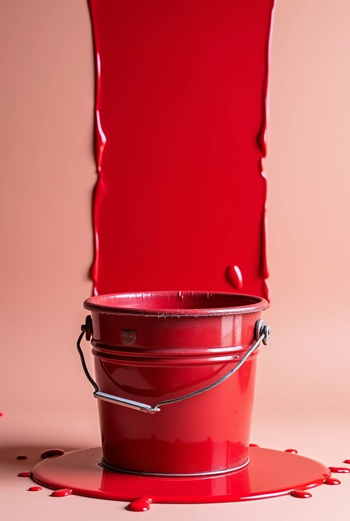 A bucket of red paint
