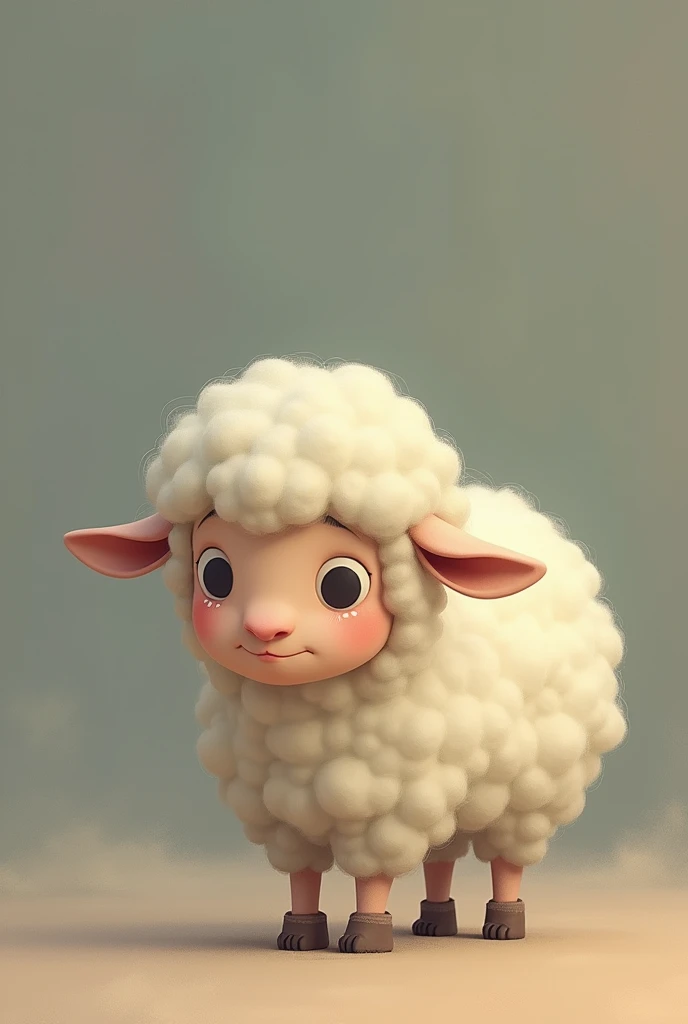 A sad animated mother sheep
