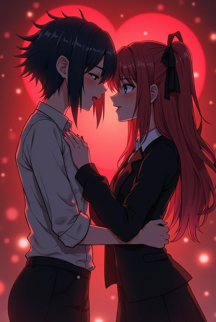 Anime character fucking a goth girl