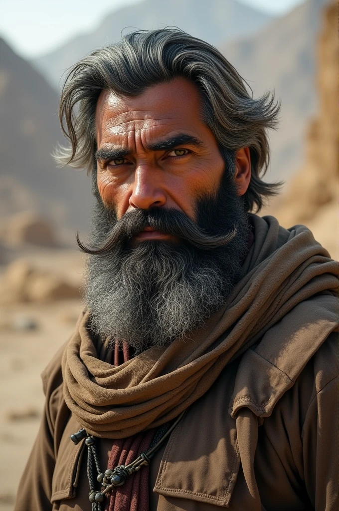 Macho Afghan man with a beard 