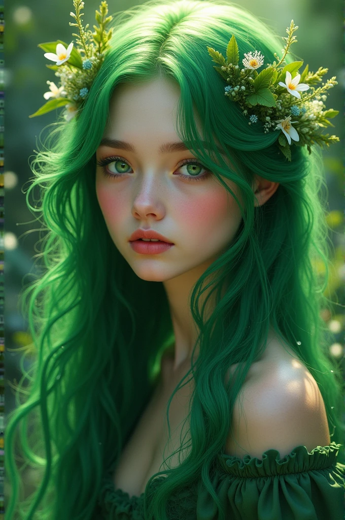 Girl with green hair