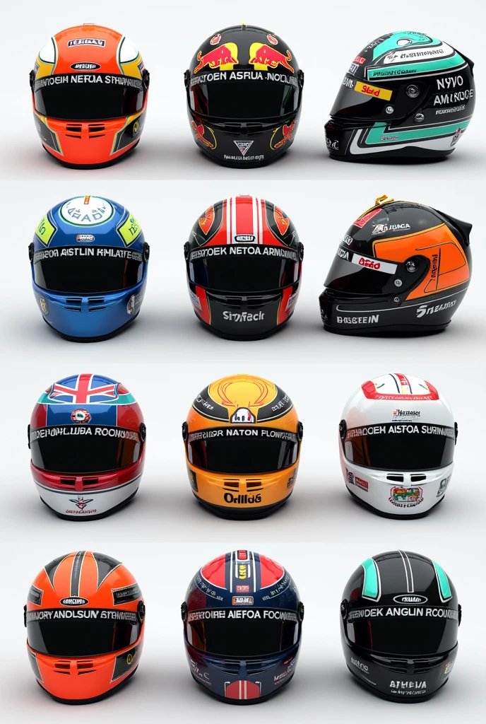 Could you generate all the official helmets for the 2024 F1 season?