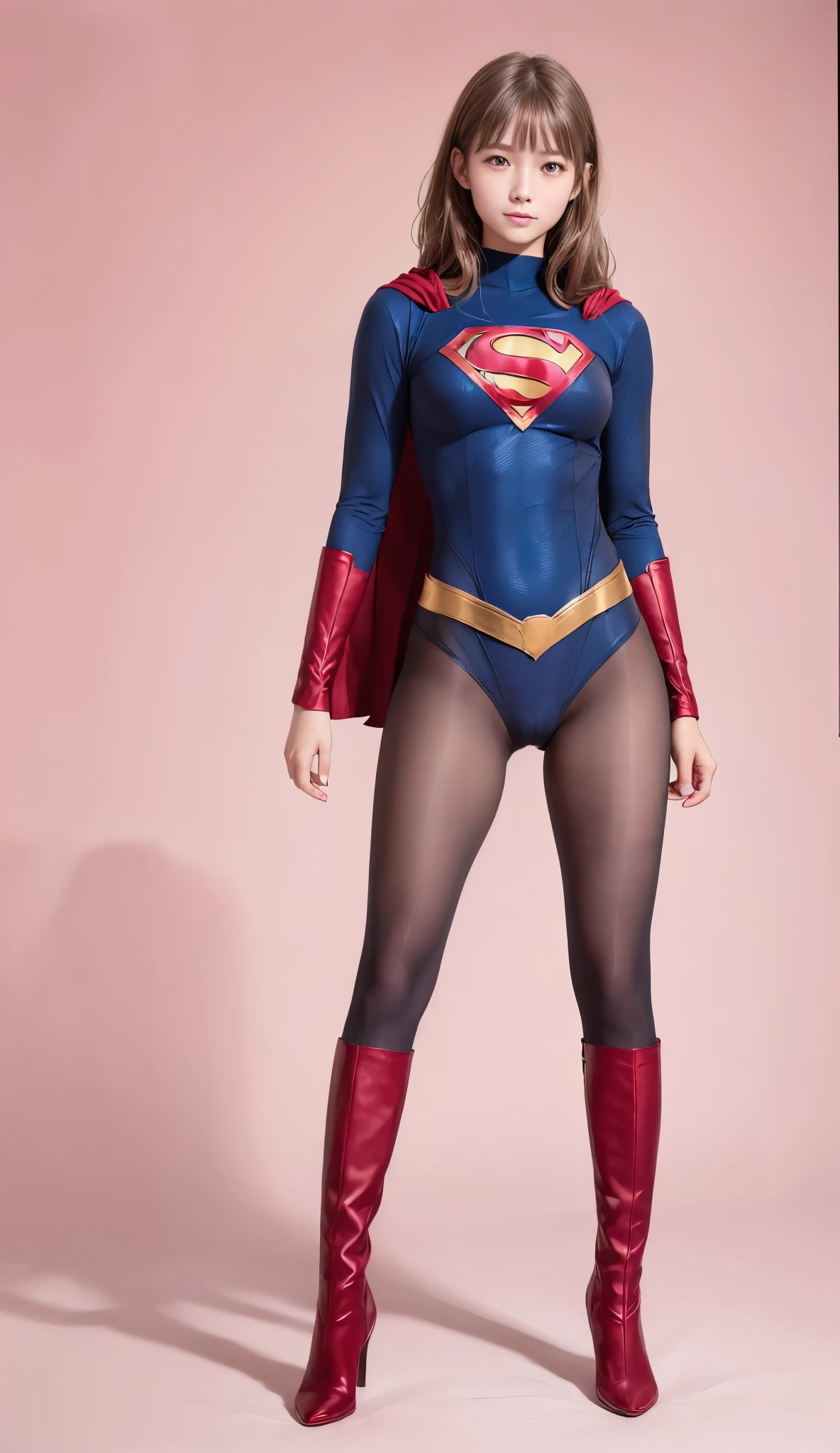 No background、(((Looking down、Looking down)))、(((Beautiful legs in black tights.)))、(((Legally express the beauty of your smile)))、((((Make the most of your original images)))、(((Supergirl Costume)))、(((Beautiful short bob hair)))、(((suffering)))、(((Please wear black tights....、Wear red boots)))、((Best image quality、8k))、((Highest quality、8k、masterpiece:1.3))、(((Preserve background )))、Sharp focus:1.2、Beautiful woman with perfect figure:1.4、Slim Abs:1.2、Wet body:1.5、Highly detailed face and skin texture、8k