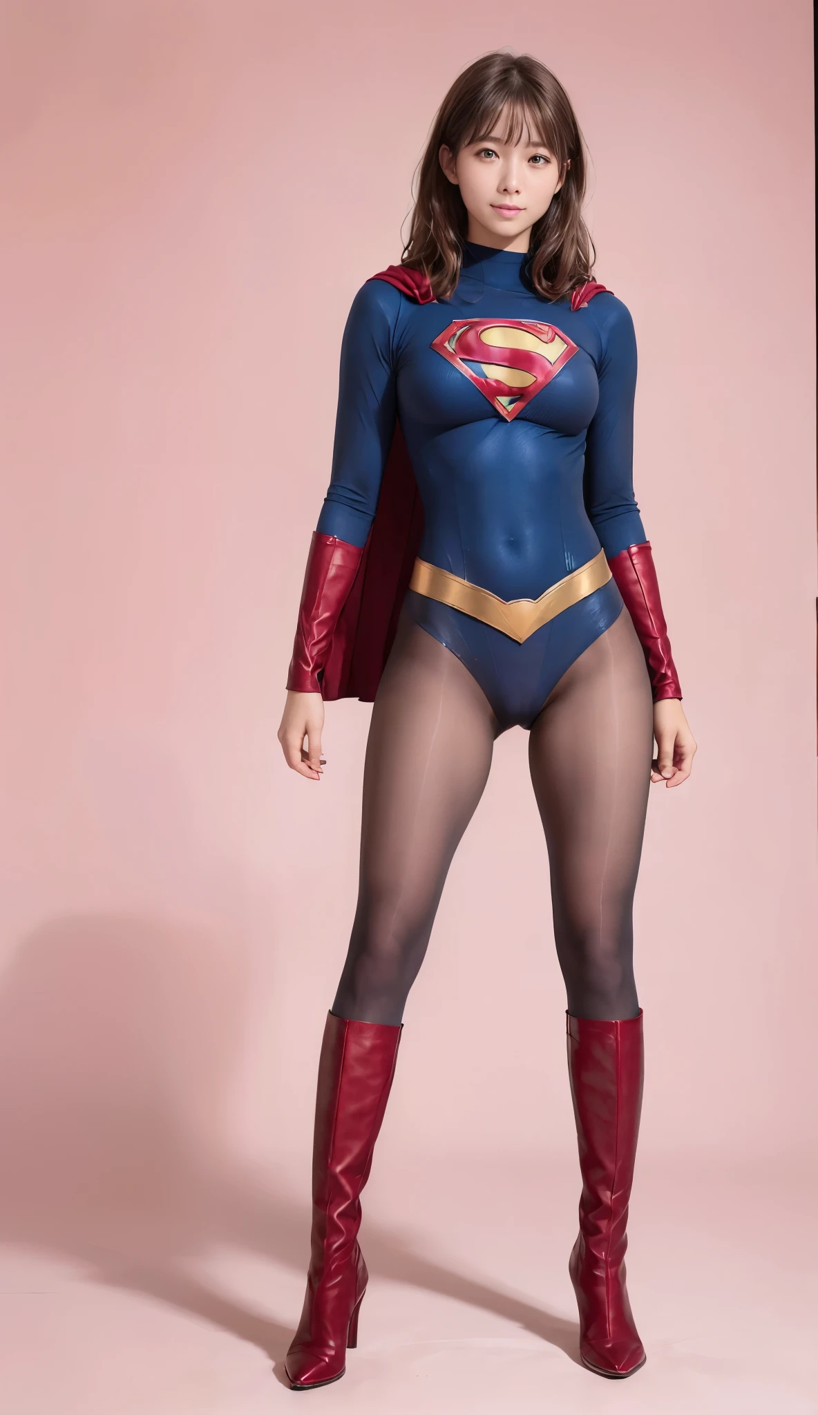 No background、(((Looking down、Looking down)))、(((Beautiful legs in black tights.)))、(((Legally express the beauty of your smile)))、((((Make the most of your original images)))、(((Supergirl Costume)))、(((Beautiful short bob hair)))、(((suffering)))、(((Please wear black tights....、Wear red boots)))、((Best image quality、8k))、((Highest quality、8k、masterpiece:1.3))、(((Preserve background )))、Sharp focus:1.2、Beautiful woman with perfect figure:1.4、Slim Abs:1.2、Wet body:1.5、Highly detailed face and skin texture、8k