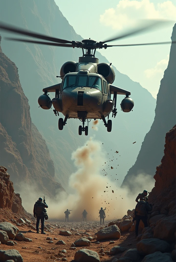 Helicopter got shoot by terrorist while rescuing people in remote area
