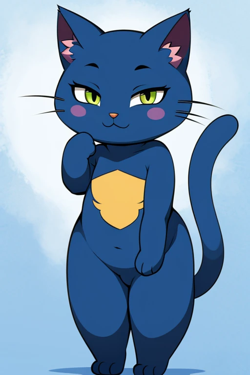 cat monster,cute,blue