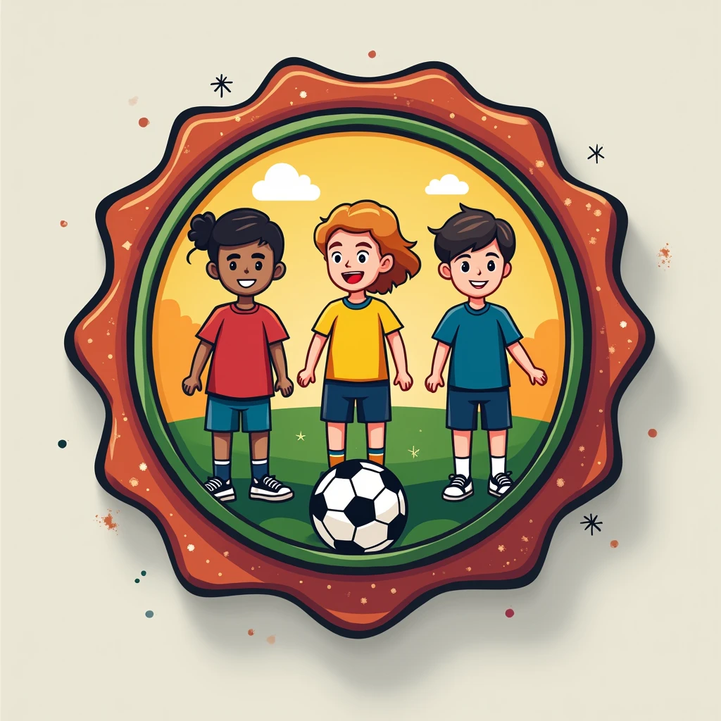 I wanted a badge, that represented my class, my class likes sports, we are very disunited and there is a lot of discussion, but we come together in interclasses and games, because we are competitive, each one has their own group and we are messy, but smarter, with all these characteristics that I gave, make the badge, I want sports, competitiveness, intelligence, mess.. I want a badge!