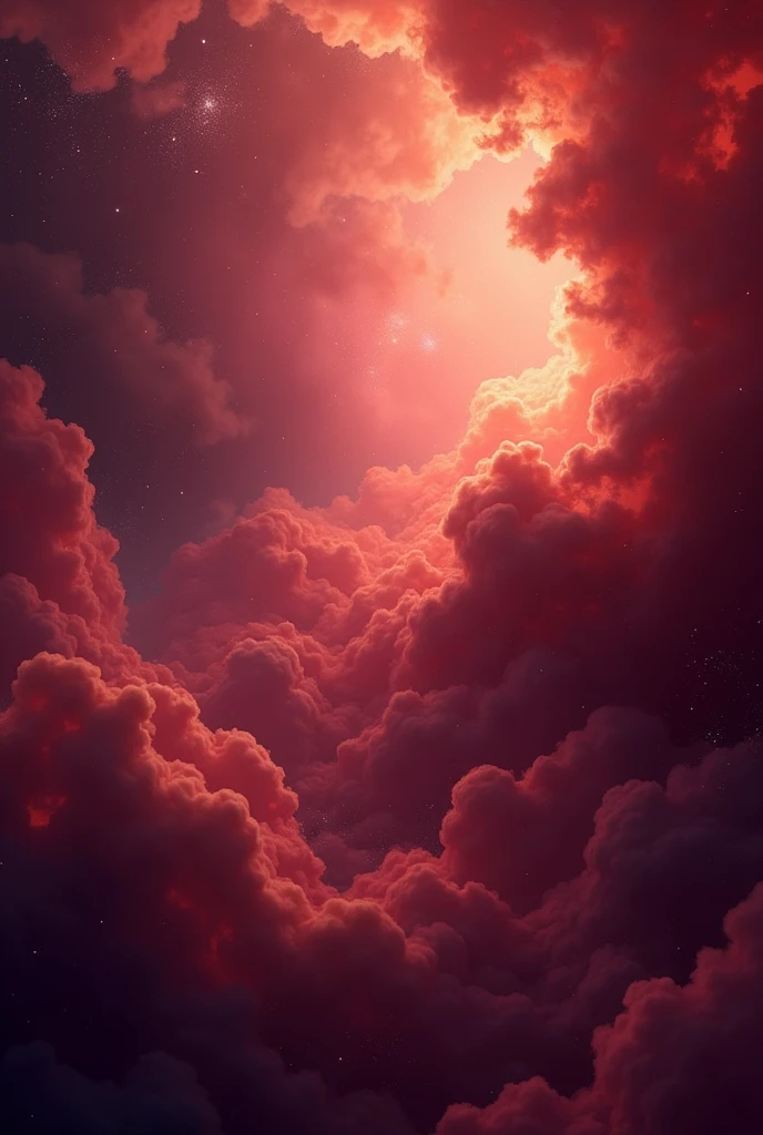 A banner background that conveys the idea of fluidity and lack of borders, with elements that resemble a galaxy and have a burgundy color gradient
