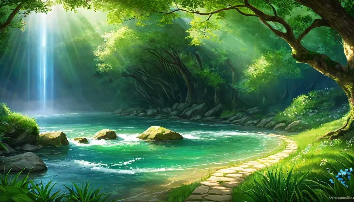 Create a background image for prayer inspired by Psalm 91, that highlights the protection and trust in God. The scene should convey security and serenity. Imagine a safe haven in a natural environment: a peaceful shelter in a forest or a protected cave, with soft light filtering through the trees.
Include elements that symbolize divine protection, like a welcoming shadow or a celestial light that envelops the space, Creating an environment of peace and security. The background should be in soft shades of green, blue and gold, with a serene atmosphere that reflects God's promise of protection and refuge.
Add subtle details such as birds flying peacefully or a calm stream, to evoke the feeling of protection and trust described in Psalm 91. The image should be tranquil and inspiring, ideal for moments of prayer and reflection on divine protection."