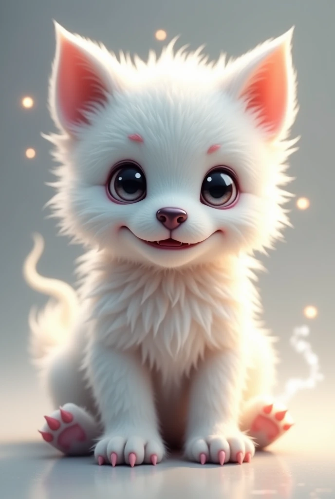 Create an avatar of a cute white hellhound puppy