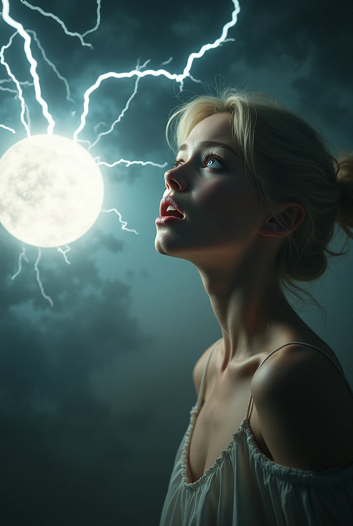 BLONDE afraid of a ball lightning
