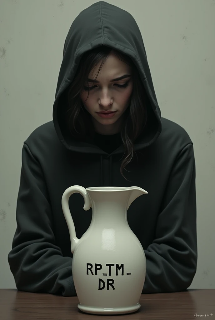 Make me a sad profile picture with a water jug that says RPTM_DR