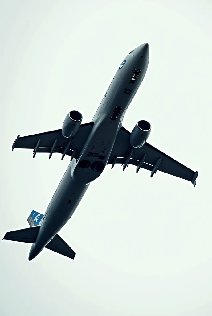 Side view airplane photo without background, more sideways as if flying, sideways, only half showing, more sideways