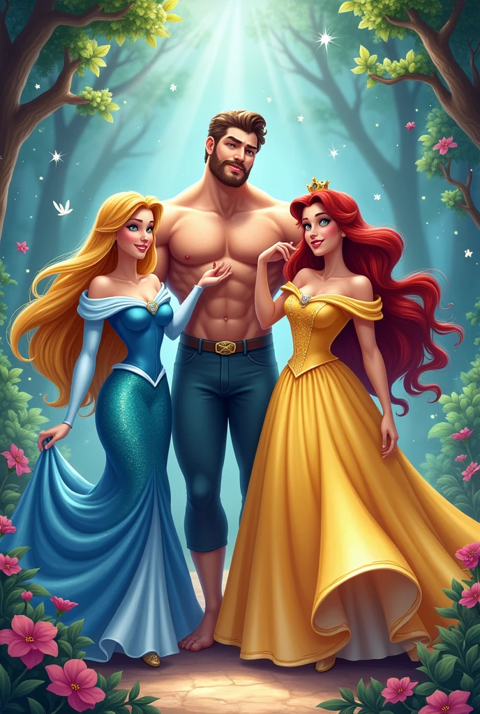sleeping Beauty, Ariel and Belle. He's been hitting the gym 3 times a week and having a blast