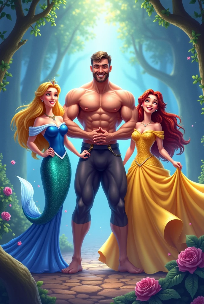 sleeping Beauty, Ariel and Belle. He's been hitting the gym 3 times a week and having a blast