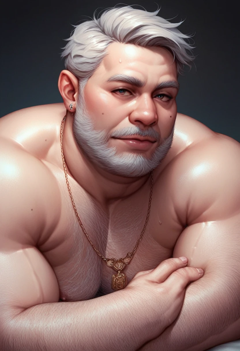 Old fat hairy white man, has a big dick