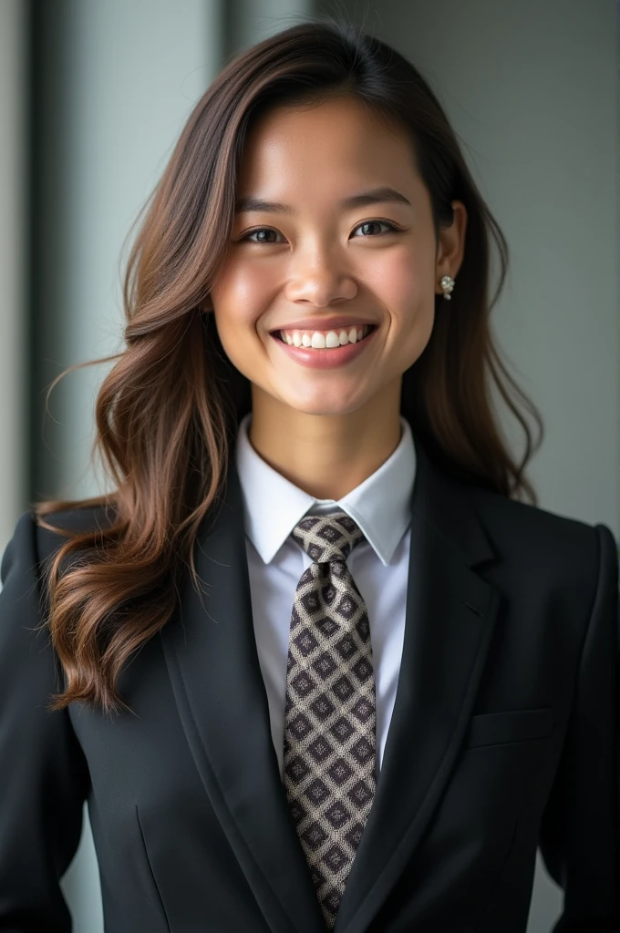 "Choose a high-resolution photo with good lighting. Wear a well-fitted blazer and tie, ensuring the tie is appropriately knotted and the blazer fits well on your shoulders. Opt for a tie with a wider pattern or a slightly wider knot to add balance to the elongated shape of your face. Position yourself slightly angled to the camera, with your face turned slightly to one side. This angle helps reduce the length appearance of your face. Maintain a confident, approachable expression, and make sure your posture is upright and professional."