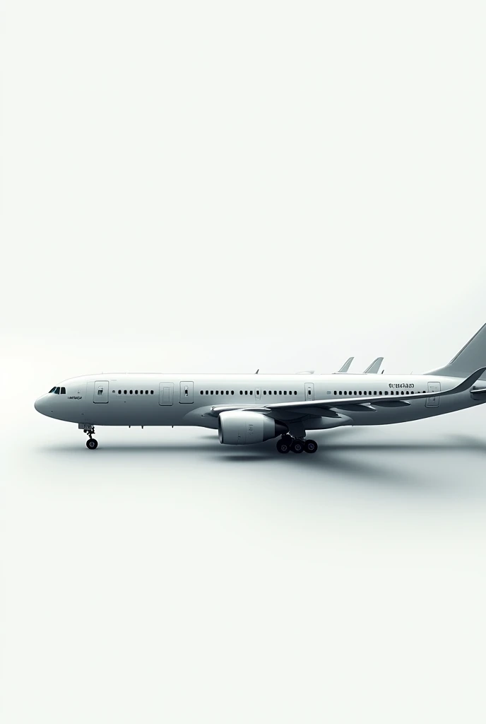 Half-side airplane photo without background