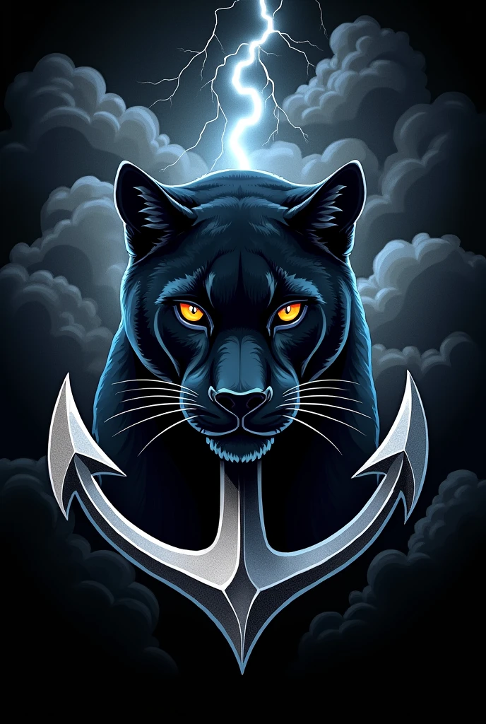 Logo for stealth raiders it must be the black puma and lightning strike at the back with the anchor and trident
