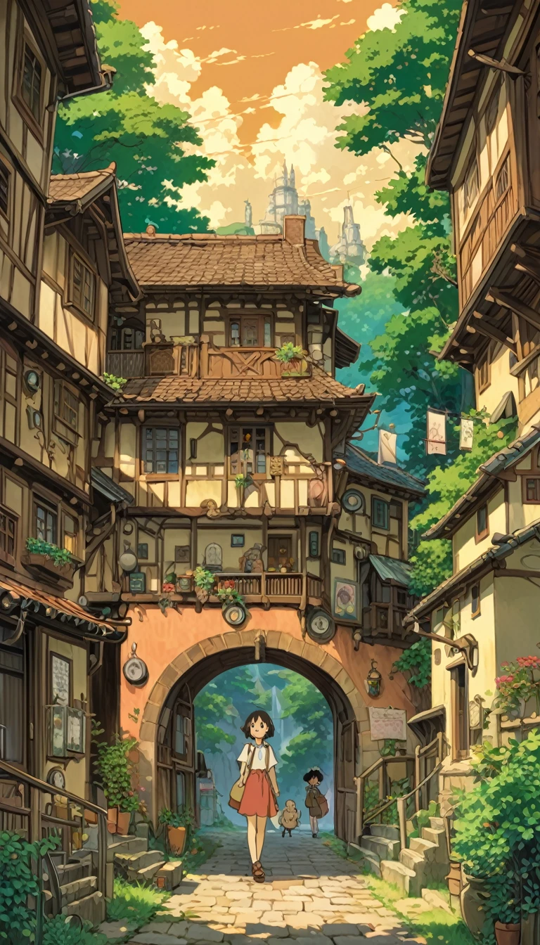 Studio Ghibli-style anime movies, Real、Movie stills, Highest quality, masterpiece, Representative works, Official Art, Professional, Super intricate details, 8k
