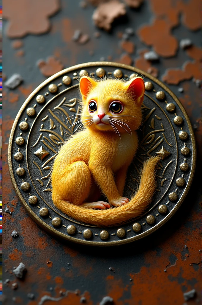 Iron coin with the image of a golden lion tamarin
