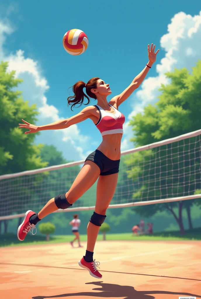 woman playing volleyball