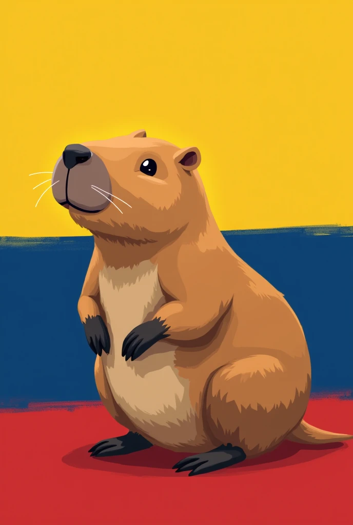 A very simple, super simple capybara from Colombia with the Colombian flag. 