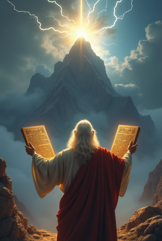 Moses receiving the commandments