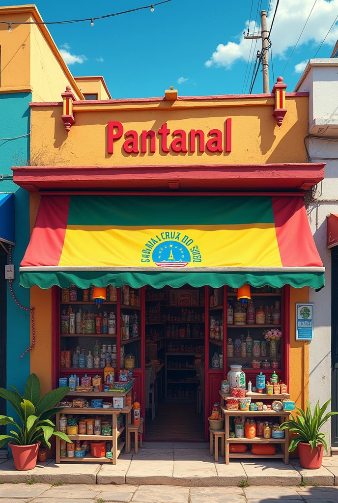neighborhood store "Pantanal" flag of santa cruz de la sierra.
