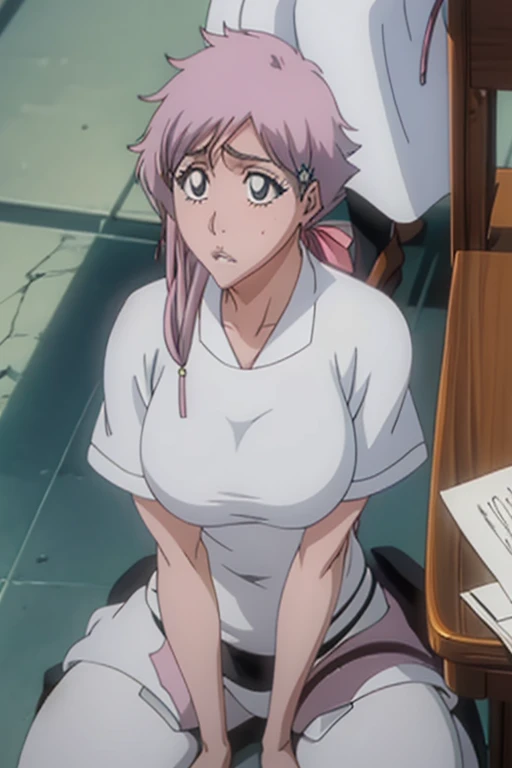 Large Breasts, whole body,Thighs,A slight blush, High resolution,masterpiece, Highest quality, High detail, Highly detailed CG illustration,ピンクがかったbeautiful白い肌,Clear white skin,Pink lips,beautiful,High-resolution model,sitting,spread legs,Looking up