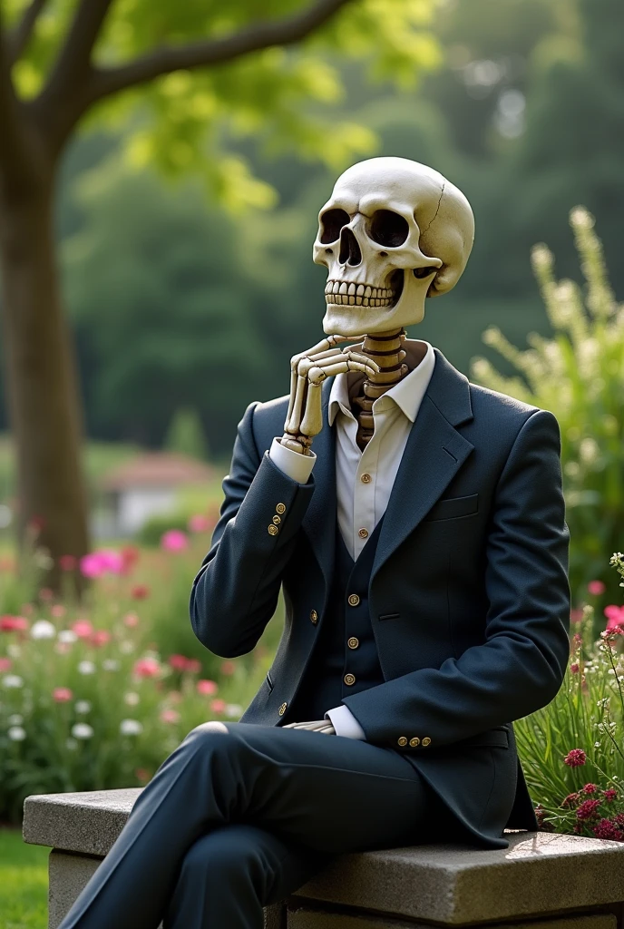 Skeleton with glasses, arms crossed