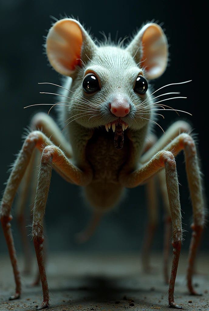 A spider and mouse mix with eight legs and eight eyes