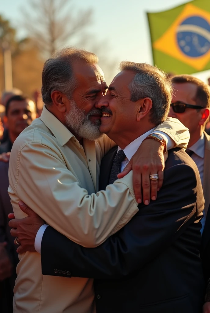 Lula hugging Boulos, who is crying