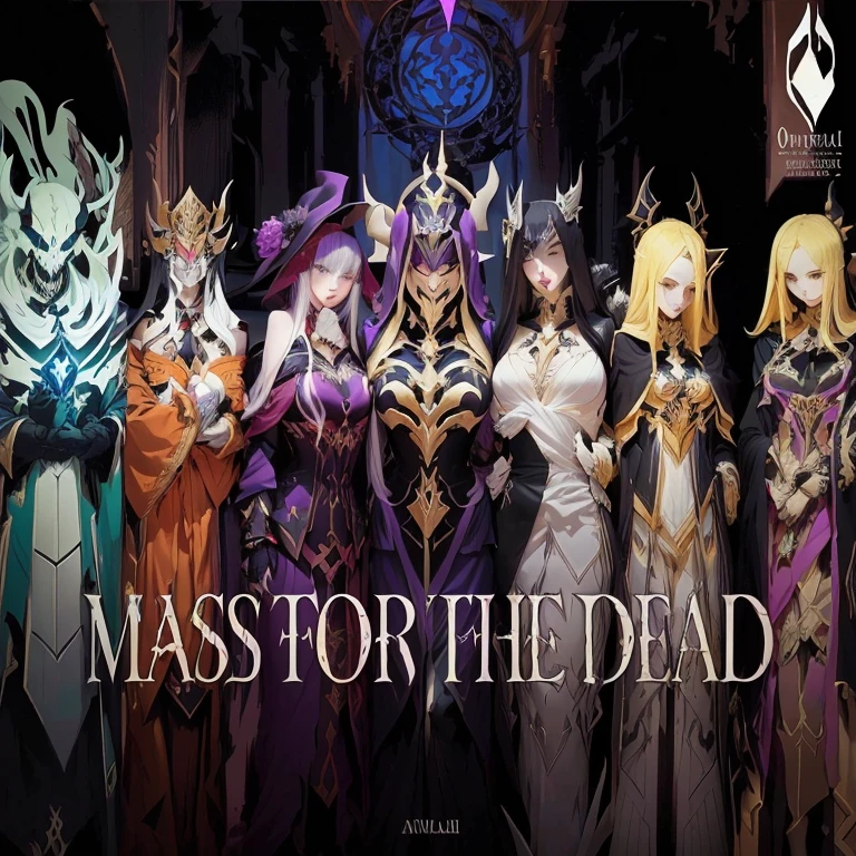 Make a realistic version of this image. The image features several characters from the universe of "overlord", each with distinct characteristics:
Ainz Ooal gown (At the center):
Ainz is a powerful skeleton dressed in black armor and a purple cloak.. their presence is imposing, symbolizing his status as the ruler of the Great Tomb. He usually displays a calm and calculating expression., reflecting your personality as a leader and strategist.
albedo (to the right of Ainz):
albedo é uma mulher demoníaca com pele clara, long dark hair, and curved horns. She wears a revealing dress with white and gold details.. His expression often reflects devotion and determination., being the leader of Ainz's troops.
Shalltear Bloodfallen (to the left of Ainz):
Shalltear is a vampire with long white hair and a black gothic-style dress.. She has a seductive and demonic look, denouncing his bloodthirsty nature. His style is both charming and menacing..
Demiurge (to the left of Shalltear):
Demiurge is a demon with an elegant appearance and predatory forms.. Your face is slightly human, but with reptilian characteristics. He wears a formal suit and is known for his intelligence and manipulation..
cocytus (to the left of Demiurge):
cocytus é um guerrheiro insetoide, robust and armed. Your armor is made of ice, reflecting his genuine strength and combat skills. He is loyal to Ainz and is usually quite serious..
narberal gamma (à direita de albedo):
Narberal is a maid with short hair and a maid dress.. His expression is often focused and determined., reflecting her role as a loyal servant to Ainz. She displays a mixture of innocence and strength.
Entoma Vasilissa Zeta (à esquerda de cocytus):
Entoma looks like an insectoid, with an intriguing look and a cheerful appearance. She is a peculiar being, who stands out for his eccentric and fun behavior.
In this image, all the characters have an appearance that combines elegance