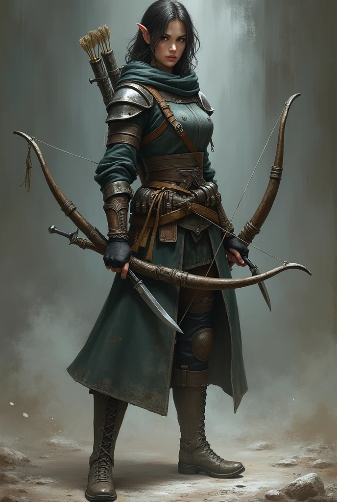 A warrior who uses a bow as their primary weapon and two daggers as their secondary weapons., SHE WAS ONCE A REWARD HUNTER who captured people for pay AND ON YOUR BEHALF You have contact with the people your prey communicates with