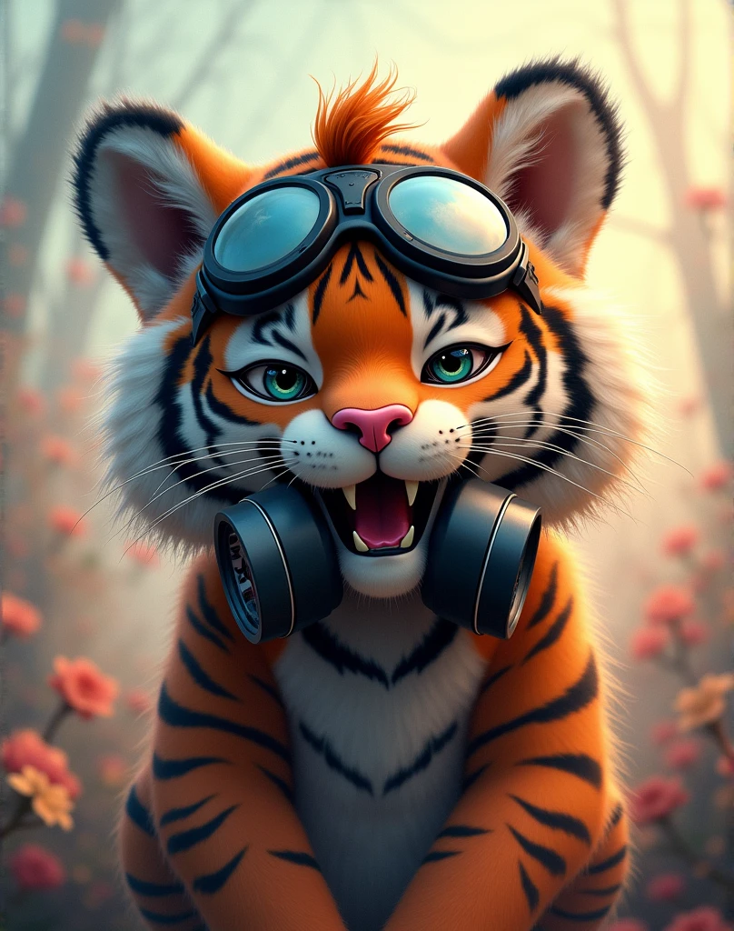 a whimsical caricature of an anthropomorphic “tiger” wearing a soldier_SAS-mask, soft pastel colors, ethereal punk atmosphere, ((Looney_Tunes art-style)), cartoon character, digital art, character design, hyperrealistic, detailed portrait, highly detailed, 4k, 8k, photorealistic, masterpiece, best quality, enhanced_nijistyle