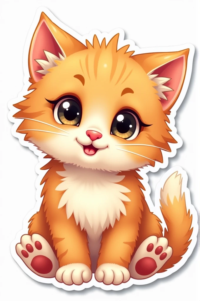 Create me a sticker of a cute kitten 