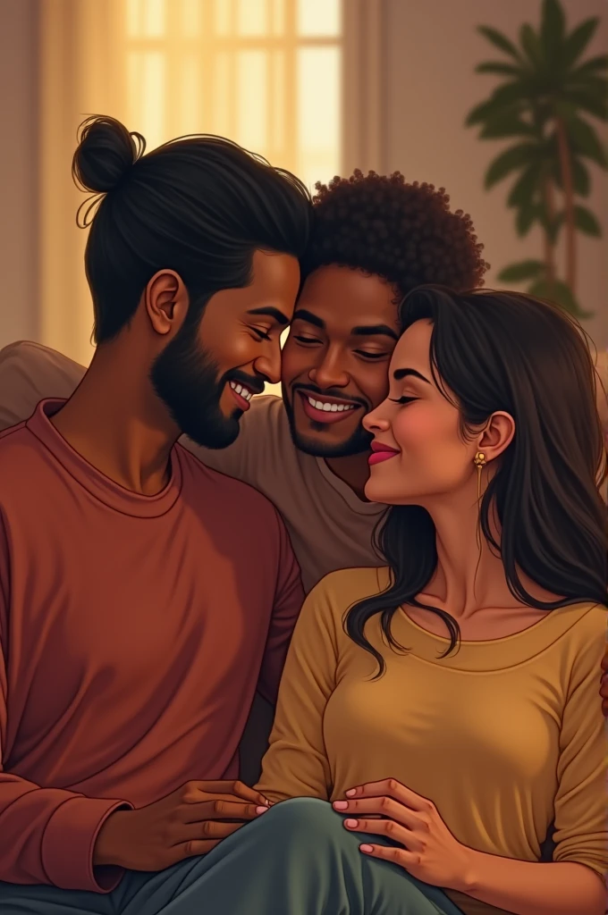A cute Indian man with his boyfriend and girlfriend