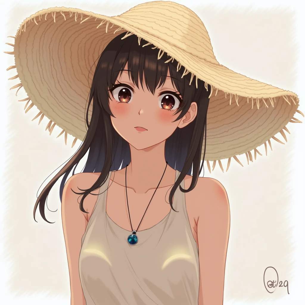 Beauty、cute、Straw hat、Date、Beach、Korean Idol、Real、high resolution